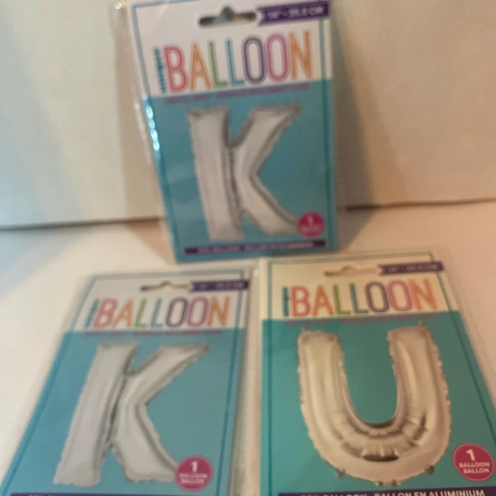 Silver and Gold Letter Foil Balloon Set - K & U